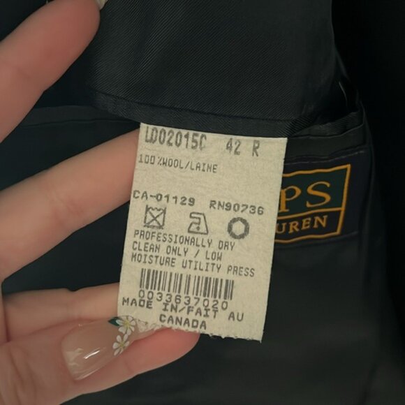 Chaps Ralph Lauren Wool Sport Coat Blazer Blue Men's 42R Formal Business - Picture 9 of 15